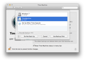 Select TimeMachine